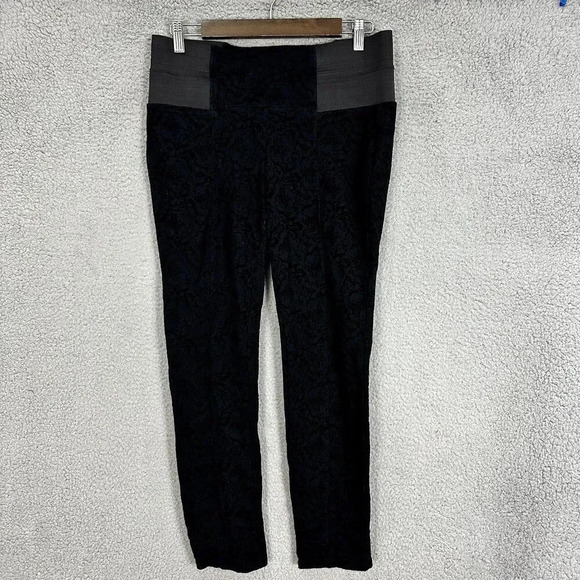 one 5 one black paisley pants women‎ medium velvet burnout flocking whimsigoth - Picture 1 of 7